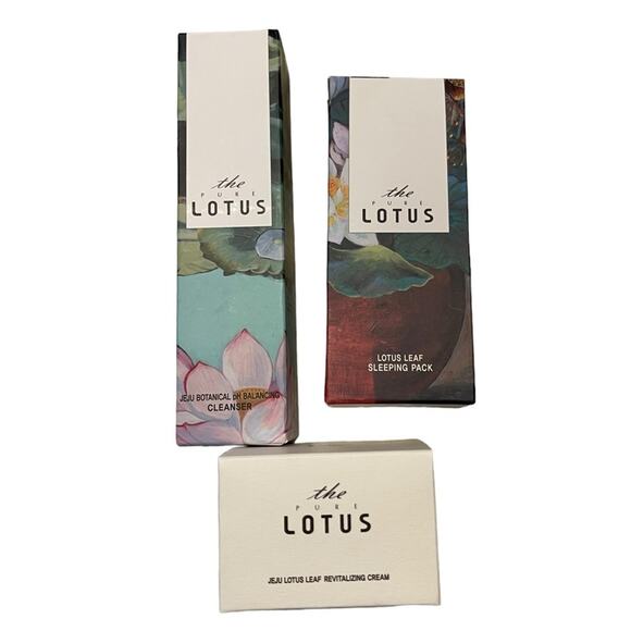 Korean Beauty Pure Lotus 3 pc Full Size Set Cleanser , Face Cream, Sleeping Mask - Picture 2 of 3